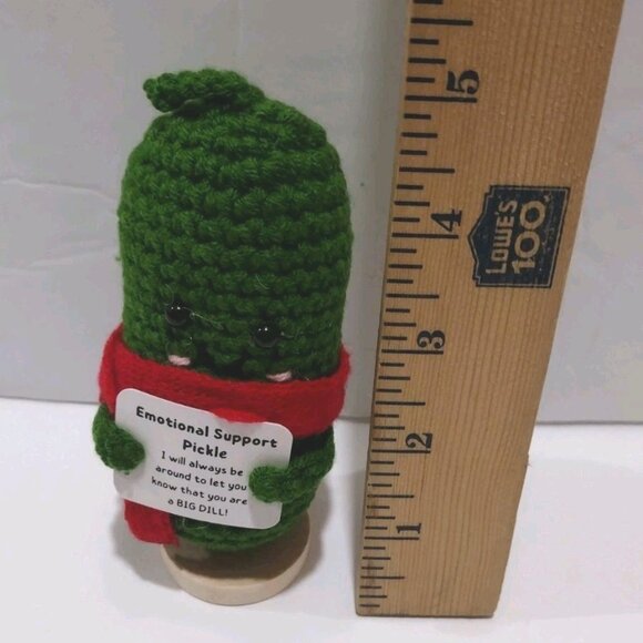 Emotional Support Pickle Crochet Dolls Cute Positive Funny Christmas Gift - Picture 2 of 3